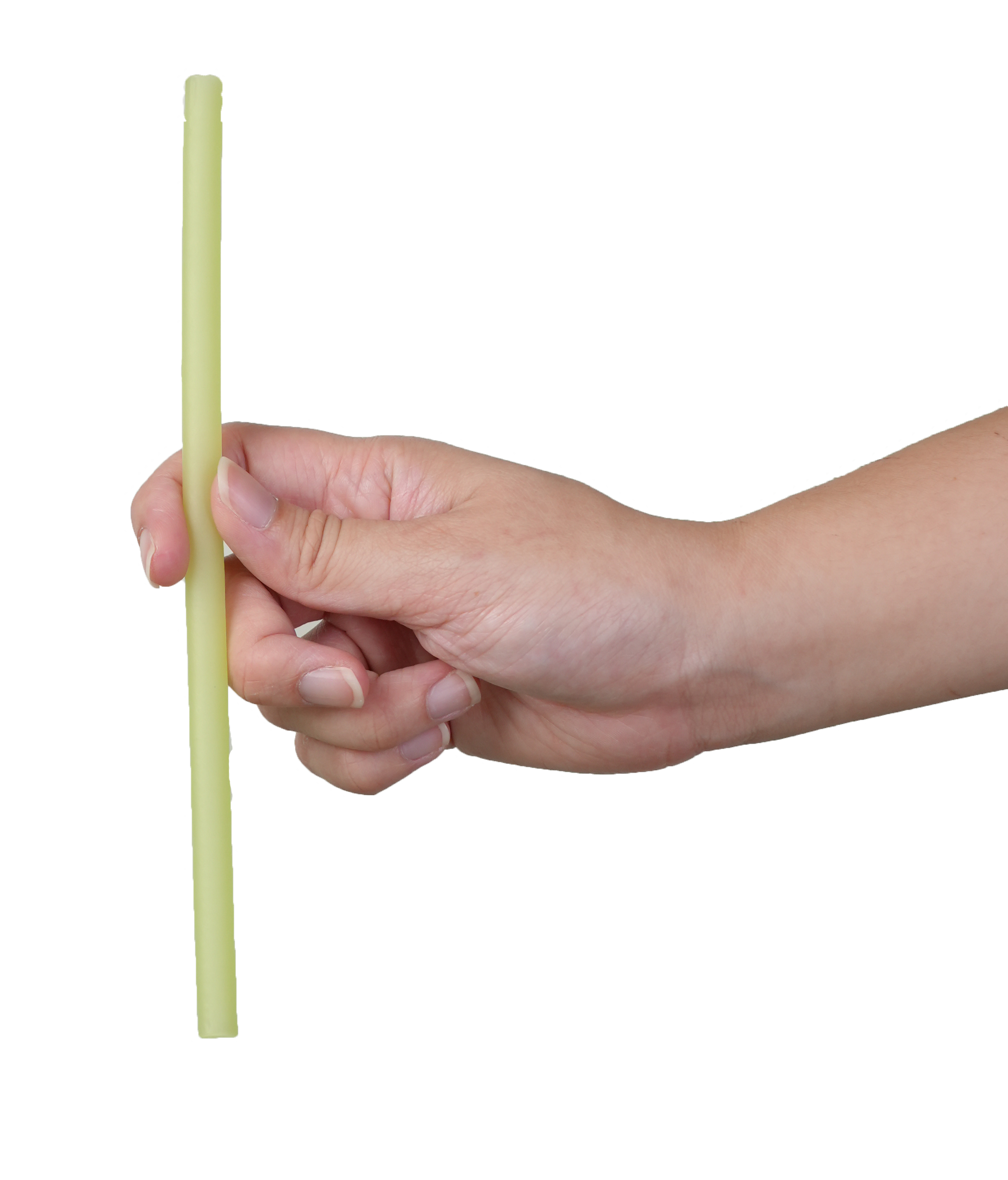 A single ADA biodegradable straw held between finger and thumb